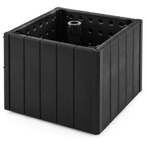 lot 2315 image: $107 2-in-1 Patio Umbrella Base Planter in Black with Wheels