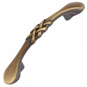 lot 2320 image: 3in. C2C Antique Brass Braided Cabinet Pulls (9-Pack)
