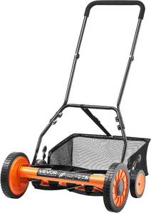 lot 2322 image: $95 VEVOR Push Reel Lawn Mower, 18, 1.37-2.44 in Adjustable Height