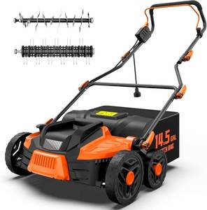 lot 2323 image: $150 16-Inch 15.5 Amp Electric Dethatcher- Orange