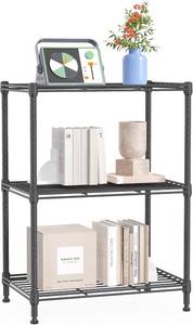 lot 2326 image: IZEUK 3 Tier Steel Shelf, 450LBS (17.7W x 11.8D x 26.3H, Grey)