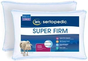 lot 2332 image: Sertapedic Comfortable Super Firm Bed Pillows, Set of 2 (King)