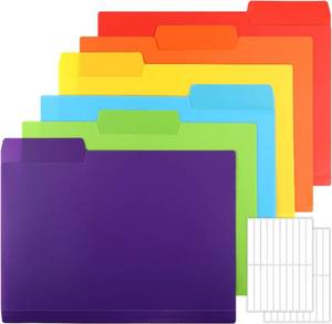 lot 2364 image: EOOUT 30pcs Colored File Folders, 9 x 11.6, 6 Colors
