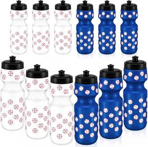 lot 2376 image: 12 Pcs Reusable Sports Squeeze Water Bottles BlackWhite