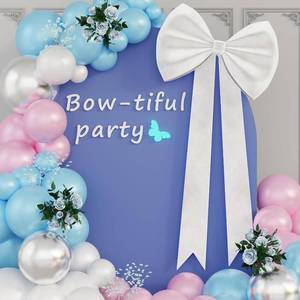 lot 2378 image: PINK Velvet 25in Large Bow Wedding Party Wall Decor