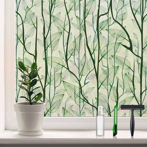 lot 2392 image: DKTIE Window Film Privacy, Stained Glass Cling (Dark Green)