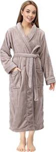 lot 2399 image: NY Threads Premium Womens Plush Fleece Long Bath Robe, Soft