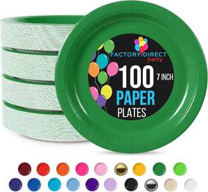 lot 2414 image: Exquisite Emerald Green 7 Inch Plates - 100 Pcs, 350 GSM