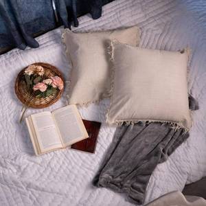 lot 2425 image: Beings Mothers Touch Beige Cushion Covers 18 X 18 Set of 2