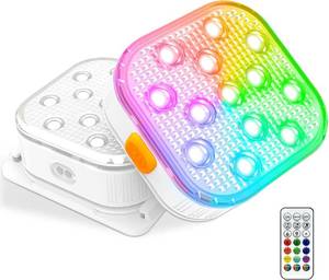 lot 2466 image: LED Pool Lights, Remote, 16 Colors, IP68 Waterproof