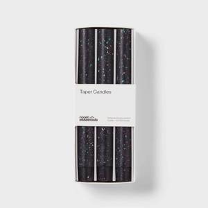 lot 2467 image: 6pk Taper Candle Set Black Speckle - Room Essentials