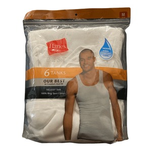 lot 2474 image: $71 Hanes Best Mens Tagless 100% Cotton Tank Top 6 Pack (gray, XL)
