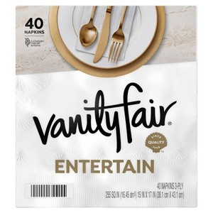 lot 2482 image: 2 pack Vanity Fair Entertain 3-Ply Napkins - 40ct