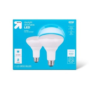 lot 2490 image: LED 65W BR30 2pk Daylight Light Bulbs - up&up