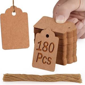 lot 2501 image: PH PERKHOMY 180 Pcs Kraft Paper Gift Tags with String (Brown).