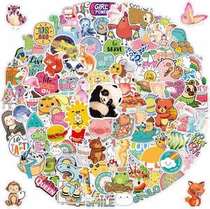 lot 2515 image: 2 pack 200PCS Cute Animal Waterproof Stickers for Kids & Teens