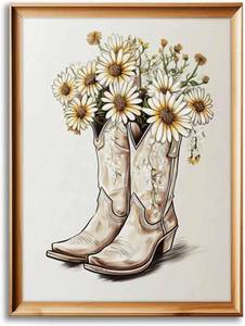 lot 2516 image: Cowgirl Boots Canvas Art 36x24 Wall Decor for Bedroom Unframed