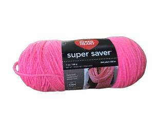 lot 2509 image: Red Heart Super Saver 4 Medium Acrylic Yarn, FLORESCENT Pink, 364 Yds