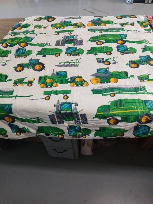 lot 42363 image: Farm Equipment Themed Blanket 40 inches x 50 inches - Retail $12