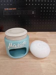 lot 40302 image: Mason Jar Scrubby Holder - Blue - Retail $12