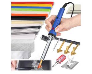 lot 40328 image: 130W Plastic Welder Kit Deluxe,3-in-1 Plastic Welder Soldering Iron Kit,Professional Surface Repair Tool for Car Bumper with 5 Welding Tips,for Car Bumper Dashboard Kayak Repairs  - Retail $23