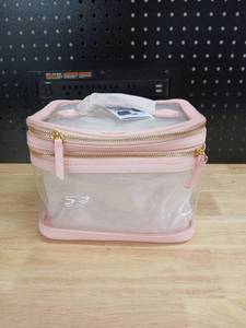 lot 40336 image: Clear Beauty Goodies Makeup Case with Pink Trim - Retail $15