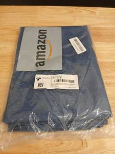 lot 40342 image: Rectangle Linen Table Cloth, Waterproof, Navy 52 x 70 - Retail $15