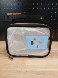 lot 40371 image: Black Cosmetic Travel Case with Gold Zipper - Retail $12