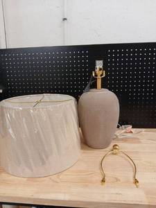 lot 40374 image: Modern Ceramic Table Lamp with Gold Hardware - Retail $75