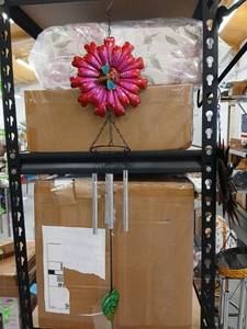 lot 40377 image: Decorative Metal Flower Wind Chime - Retail $25