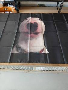lot 40388 image: Large Dog Portrait Fabric Flag 58 inches x 34 inches - Retail $25