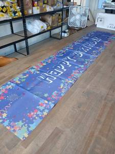 lot 40392 image: Happy Birthday Celebration Banner 70 inches x 14.5 inches - Retail $22