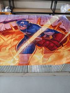 lot 40393 image: Captain America Marvel Banner 59 inches x 49 inches - Retail $25