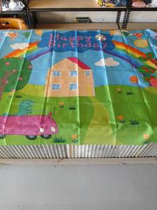 lot 40413 image: Cheerful Rainbow Birthday Banner 30 inches x 48 inches - Retail $18