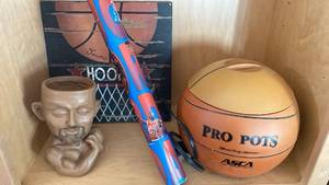 lot 44 image: Pro Pots Basketball Crock Pot, Jordan Poster and MORE