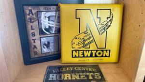 lot 53 image: Newton and Valley Center Sports Memorabilia and Sports Related Frame