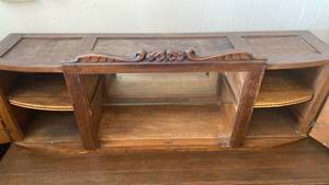 lot 64 image: Carved Wood Display Cabinet with Glass Shelves