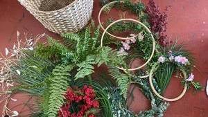 lot 77 image: Botanical Embroidery Hoop Wall Art