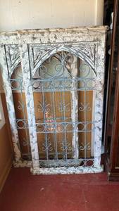 lot 96 image: Antique Victorian Architectural Salvage Iron Gate with Frame