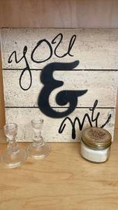 lot 111 image: You & Me Wall Art, Candle Holders and a Mr & Mrs Candle