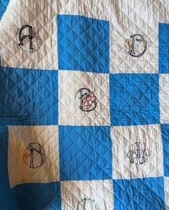 lot 625 image: Vintage ABC Quilt, Approx 65x82