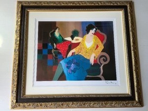 lot 301 image: Art - Morning Social, Itzchak Tarkay, Seriolithograph, COA is Provided, Approx 15x24, Professionally Framed