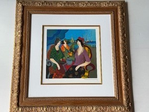 lot 303 image: Art - Tall Ships at Port, Itzchak Tarkay, Serigraph, Approx 25x25, Professionally Framed
