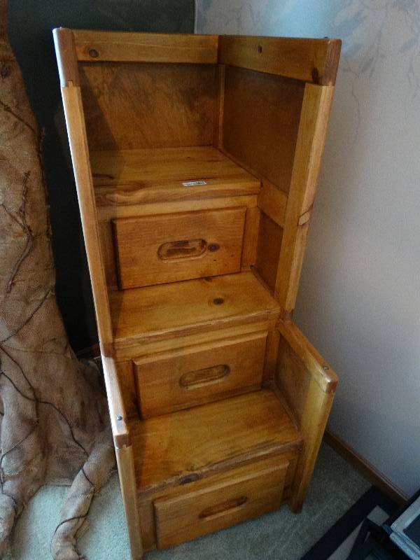 lot 4476 image: Wood stair case dresser.