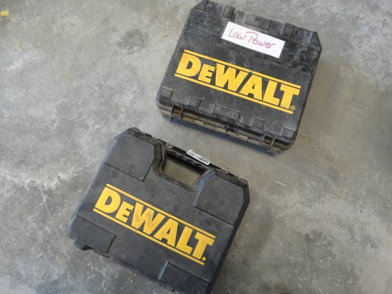 lot 4733 image: 2 Dewalt drills wbattery & chargers.