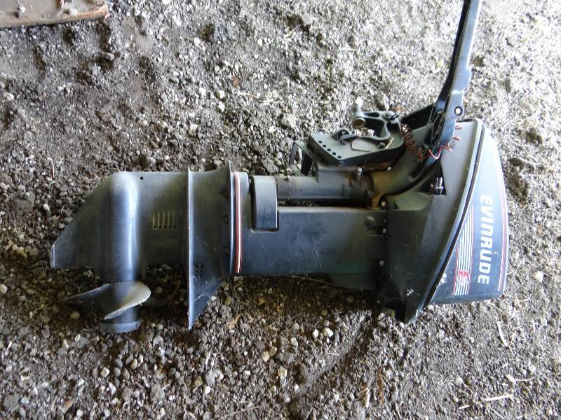 lot 13590 image: Evenrude outboard boat motor.
