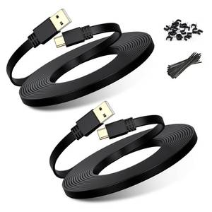 lot 9029 image: Basesailor Micro USB Power Cable 30FT 2Pack,9M Flat Micro USB Charging Power Cord,Charger for Wyze Cam Pan V4,Yi Cam,Nest Cam,Blink MiniXTXT23rd Gen Camera,Arlo Q,Furbo Dog,Netvue,Xbox Controller