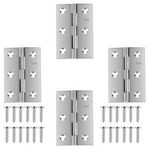 lot 9033 image: Stainless Steel 3 Inch Folding Hinges for Furniture Door Window Case Lid and Wooden Box Chest, Pack of 4