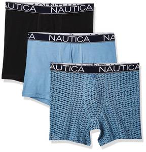 lot 9037 image: Nautica Mens 3-Pack Classic Cotton Stretch Boxer Briefs XL