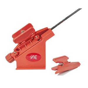 lot 9052 image: Zhan Yi Fletching Tool Jig with Right Straight and Helix Clamps for DIY Archery Arrows Feathers Vanes (Red)
